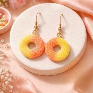 Artisan Gold and Yellow Ombre Viral Peach Ring Gummy Earrings Boho